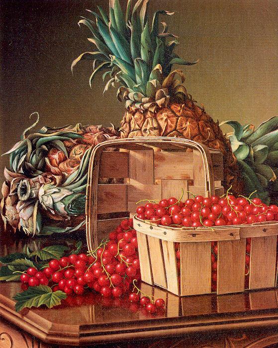 Prentice, Levi Wells Still Life with Pineapple and Basket of Currants Germany oil painting art